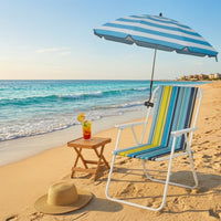 Beach Chair with Parasol Foldable Folding Chair with Umbrella Easy to Set up for Camping