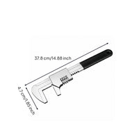 Chrome Steel Steel 90-Degree Angle Adjustable Wrench Polished Silver Finish F-Shaped Wrench Black Grip F Style Spanner