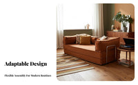 Foldable sectional Sleeper Sofa Vintage Look sectional Corduroy Sofa Bed century-inspiredcentury-inspired-century-inspired-century modern aesthetic and design adaptable Seating Oversized for Apartment Dwellers, Families, residents, Lounge Area