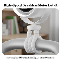 High Speed Rechargeable Clip Fan Quiet Operation Clip on Fan Strong Wind for Away Ice Workers, Dorm Residents, Desktop, Dormitory, Bedside