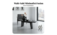 Irregularly Shaped Black Table Japanese rustic aesthetic design Irregular Table with spherical Legs Minimalist Design Household Furniture for Homestay, Living Room, Bedroom