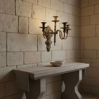 2 Pieces Antique Finish Bronze Wall Candle Sconce Vintage Wall Candle Sconce Decorative Home Decor for Villa, Courtyard, Living Room