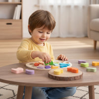 Matching Board with Color Labels Early Learning Shape Matching Puzzle Easy to Grasp Shape Sorter for Young Children, Kindergarteners, Playroom