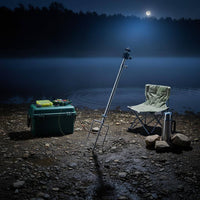 Fishing Lamp Holder Telescopic Adjustable Fishing Light Tripod Multi-Angle Ground-Mounted Light Stand for Night Anglers, Riverbank