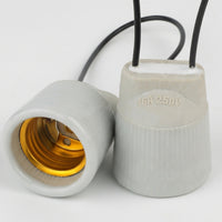 E27 Bulb and Heat Lamp for Outdoor Lighting, Ceramic Lamp Holder with Screw Thread, Hanging Light Fitting for Farm Lighting, 110-220V 2A