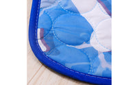 Padded Pet Cooling Mat Blue Cat and Dog Cooling Mat Rounded Corners Animal Bedding Indoor for Dogs, Cats