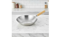 Stainless Steel Wok No Coating Chinese Wok Rust Resistant for Chefs