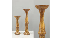 2 Pieces Marbled Candlestick Holders Tapered Candle Holders with Pedestal Sculptural Candlesticks Glossy for Study, Bedroom, Bookshelf, Bedside Table