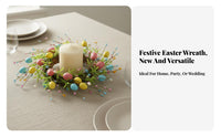 Easter Egg Candle Loop Colorful Eggs Easter Egg Candle Wreath Realistic Flowers Floral Napkin Loop for Party Planners, Wedding