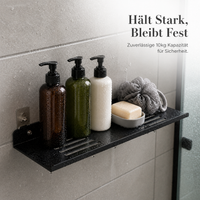 Bathroom Vanity Mirror Front Faucet Storage Shelf Wall-Mounted No-Drill Organizer