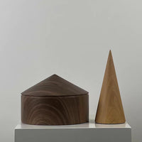 Modern Minimalist Wood Grain Resin Cone Geometric Decorative Ornament