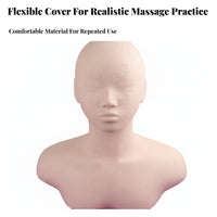 Realistic Skin Feel Acupressure Point Practice Model Soft Material Manikin Head Shoulder Bust Professional Grade for Students, Beauty School