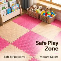 Home Gym Floor Mat with Extra Thick Foam Padding for Kids, Large Interlocking Playmat Tiles, Soft EVA for Play Area