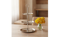 3 Tier Stand Stainless Steel Dessert Serving standGrade Tier Tray for Parties, Buffet