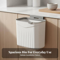 Wall Mounted Trash Can Easy-Mount Design Installation Wall Mounted Waste Bin Large Capacity Hanging Trash Bin for Homeowners, RV Owners, Restroom