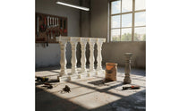 Long-Lasting Cement Railing Casting Mold Reusable European Design Baluster Mold Heavy Duty Plastic Roman Column Form Two-Piece Design for Contractors