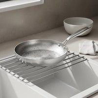 Three-Layer Steel Pan Rapid Heating Conduction Stainless Steel Frying Pan Scratch Resistant Flat Bottom Wok for Kitchen
