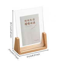 Freestanding Design U-Shaped Wood Base Photo Frame Easy to Use Frameless Picture Holder for Desk Decor