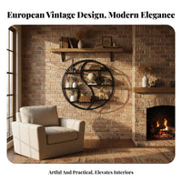 Circular Wall Shelf European design Display Rack Round Shape Space-Saving for Homeowners, Renters, Entrypassage