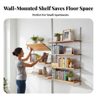 Retro aesthetic Adjustable Bracket Shelving System Space-Saving Adjustable Shelving System configurable Design storage unit Multi-Functional for Book Lovers, Students, Homeowners, Home Office, Study Room, Bedroom, Kitchen
