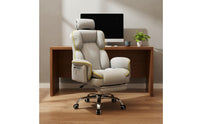 Adjustable Headrest Ergonomic Reclining Office Chair Side Storage Pocket High Back Swivel Chair with Footrest for Live Streamers, Gamers