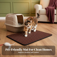 Non-Slip Backing Double Layer Cat Litter Mat Scratch Resistant Double Layer Litter Mat Easy to Clean