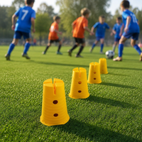 8 Pack Steppable Cones, Football Cones for Agility Training, Mini Flat Top PE Sports Cones, High Visibility Cones for Garden Agility Courses