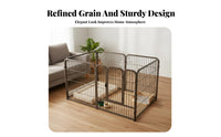 Reinforced Frame Indoor Dog Playpen Multiple Shape Configurations Folding Metal Pet Fence Walk-Through Door Metal Wire Pet Fence Tool-Effortless Assembly for Small Dogs, Young Dogs