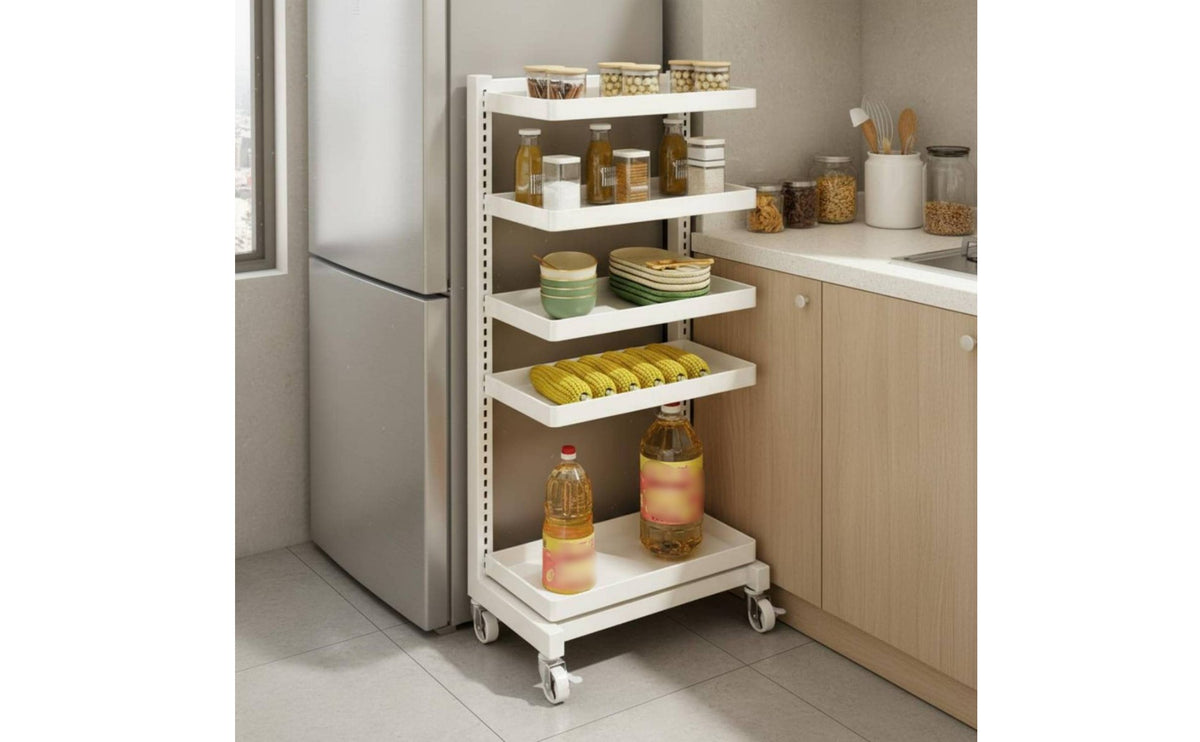 Rolling Storage Cart Sturdy Steel Frame Fruit and Vegetable Storage Rack Heavy Duty Multi-Tier Vegetable Rack for Pantry, Office