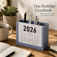 2026 Creative Desk Calendar Pen Holder with Memo Pad and Storage Box
