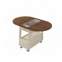 Cream aesthetic Round Rolling Storage Table Light Luxury Feel Mobile Storage Table Folding Design Home Furniture Movable with casters for Apartment Dwellers, Homeowners, Remote Workers, Living Room, Small Spaces, Bedroom, Balcony