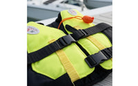 High-Visibility Adult Life Jacket Vest Sleeveless Padded Flotation Vest Black Trim Adjustable Life Jacket Ergonomic Design for Adults, Boating, Swimming, Drifting, Surfing
