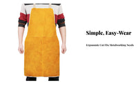 Extended Length Heat Resistant Welder's Apron Reinforced Stitching Leather Metal-Joining Apron for Welders, Blacksmiths, Industrial Use