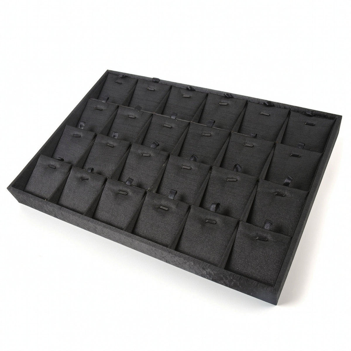 Black Jewelry Display Tray Brushed Jewelry Organizer Tray Rectangular Low-Profile for Showcase