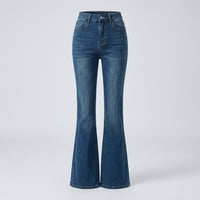 Flared Jeans for Women UK Fleece Lined for Winter Warmth, High Waist Butt Lifting Ladies Bootcut Denim, Plus Size up to 4XL