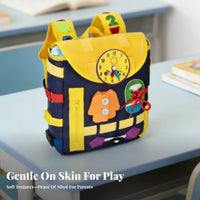 Flap-Top Felt Activity Backpack Adjustable Straps Soft Structured Backpack Sturdy Materials Kids Busy Bag Roomy Main Compartment