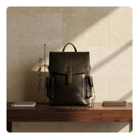 Large Capacity Leather Backpack Long-Lasting Mens Business Backpack Wear-Resistant Bag Computer Compartment for Men, College Students, Office, Commuting, Travel, School