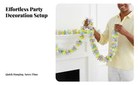 Easter Tinsel Garland Festive Atmosphere Colorful Holiday Tinsel Shiny Finish Colorful Shiny Garland for Kids, Homeowners, Birthday Parties, Indoor