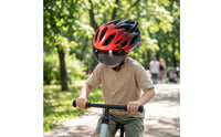 Adjustable Cycle Helmet with Tail Light Vented Bike Helmet with Visor Cooling Lightweight for Children, Adolescents