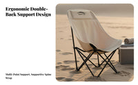 Foldable Lightweight Moon Chair Quick Setup Collapsible Camping Chair No Assembly Required for Campers, Anglers, Picnic, Backyard