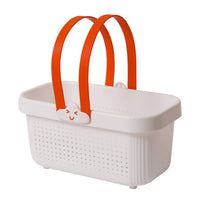 Perforated Bath Basket Arched Handles Portable Washroom Basket Ventilated Handle Storage Tote