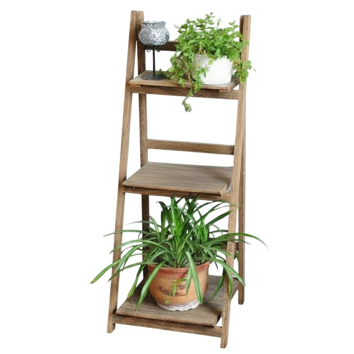 Floor-Standing Design Multi-Tier Shelving Multi-Level Vintage Aesthetic Etagere with Cabinet Complimentarystanding Plant Stand Versatile for Book Lovers, Apartment Dwellers, Homeowners, Living Room, Balcony, Home Office, Bedroom
