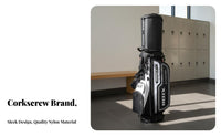 Golf Stand Bag with Wheels Large Capacity Retractable Athletic Gear Carrier Bag Double Shoulder Straps