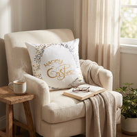 Easter Pillow Cover European and American Design Square Decorative Cushion Cover Hot Stamping Square Decorative Pillow Case for Adults, Bedroom