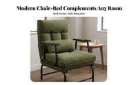 Multifunctional Design Folding Sleeper Chair Foldable Convertible Chair Bed Space-Saving Folding Sofa Bed Padded Cushion for Shut Ice Workers, Apartment Dwellers, Small Areas, Bedroom, Dorm Room, Balcony