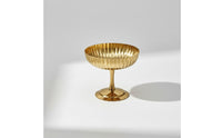 Stemmed Dessert Bowl Polished Stainless Steel Bowl with Pedestal Shatterproof Fluted Dessert Dish for Hosts, Cafes, Home Entertaining, Dinner Parties
