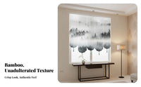 Soft Room Divider Chinese Aesthetic Hanging Screen Light Filtering Partition Curtain Ink Wash Painting Prints Space Separator Multifunctional for Interior Designers, Office Managers, Doorway, Bedroom, Restaurant, Bathroom