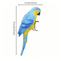 Hanging Parrot Figurine Animal-Themed Hanging Parrot Nature-Avian-Themed Decoration Ornament for Balcony, Planter