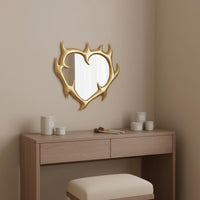 Branch-Like Frame Mirror Light Luxury Style Ornate Wall Mirror Effortless Room Decorative Home Decor for Vanity Table, Photo Shoots