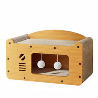 Long-Lasting & Wear-Resistant Cardboard Cat Scratcher House Prevents Furniture Damage Cardboard Cat Scratcher Box Easy Assembly for Cats, Kittens, Indoor